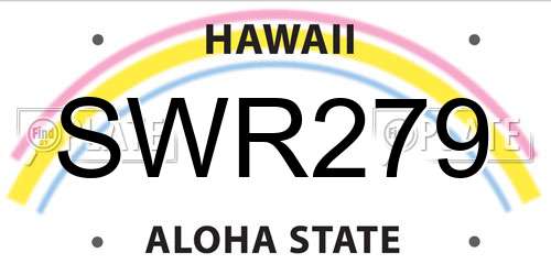 SWR279 Hawaii License Plate