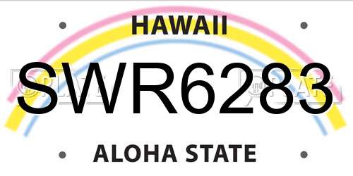 SWR6283 Hawaii License Plate