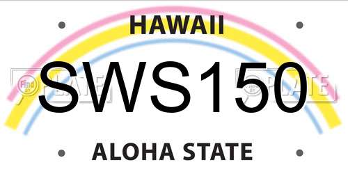 SWS150 Hawaii License Plate