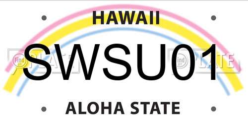SWSU01 Hawaii License Plate