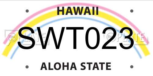 SWT023 Hawaii License Plate