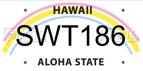 SWT186 Hawaii License Plate
