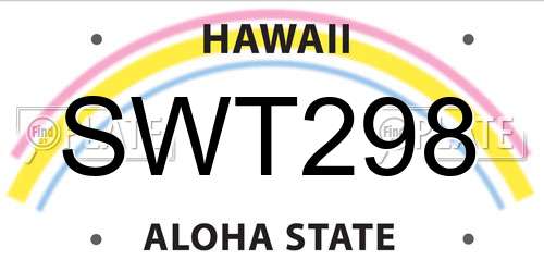 SWT298 Hawaii License Plate