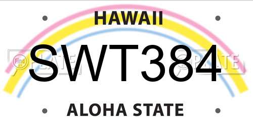 SWT384 Hawaii License Plate