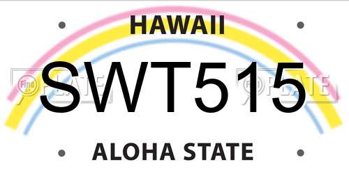 SWT515 Hawaii License Plate