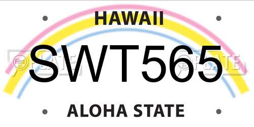 SWT565 Hawaii License Plate