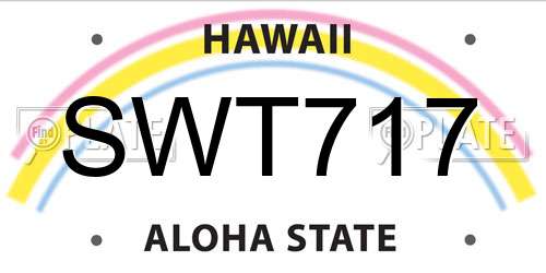 SWT717 Hawaii License Plate