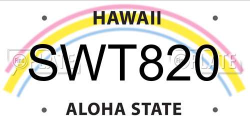SWT820 Hawaii License Plate