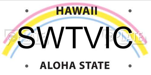 SWTVIC Hawaii License Plate