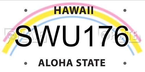 SWU176 Hawaii License Plate