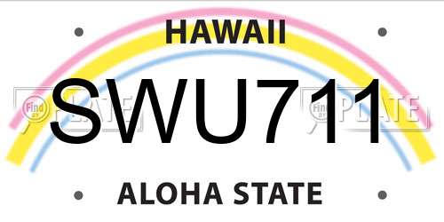 SWU711 Hawaii License Plate