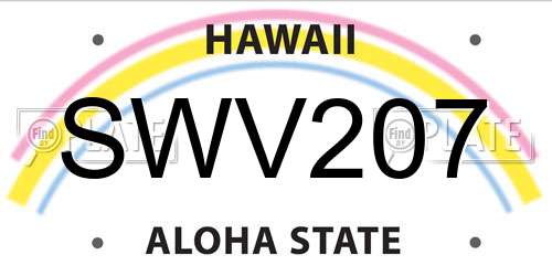 SWV207 Hawaii License Plate