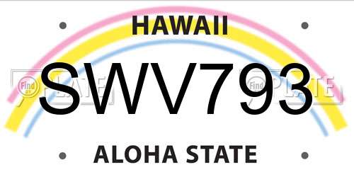 SWV793 Hawaii License Plate