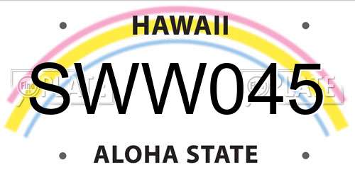 SWW045 Hawaii License Plate