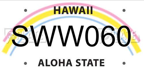 SWW060 Hawaii License Plate