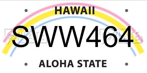 SWW464 Hawaii License Plate