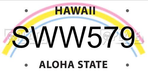 SWW579 Hawaii License Plate