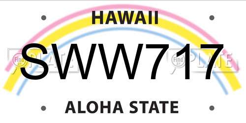 SWW717 Hawaii License Plate