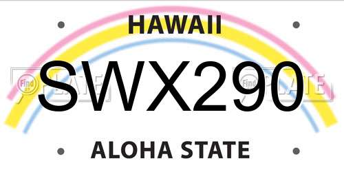 SWX290 Hawaii License Plate
