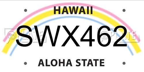 SWX462 Hawaii License Plate