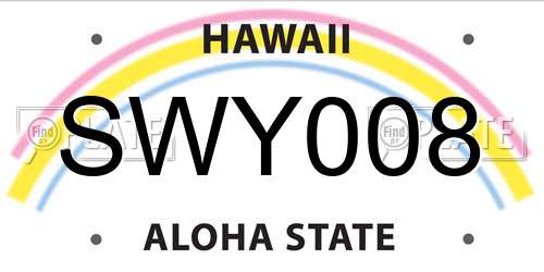 SWY008 Hawaii License Plate