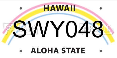 SWY048 Hawaii License Plate