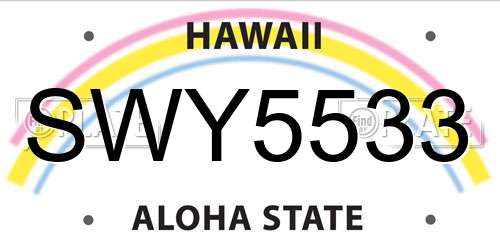 SWY5533 Hawaii License Plate