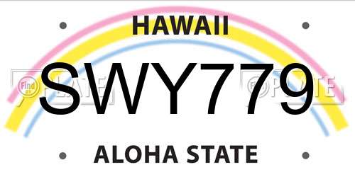 SWY779 Hawaii License Plate