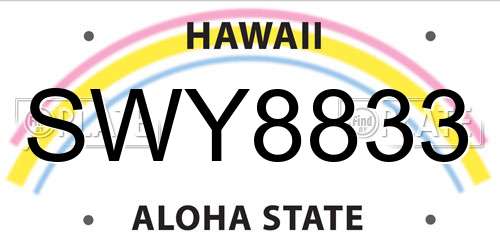 SWY8833 Hawaii License Plate
