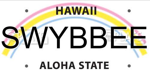 SWYBBEE Hawaii License Plate