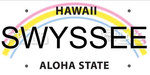 SWYSSEE Hawaii License Plate