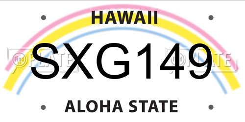 SXG149 Hawaii License Plate