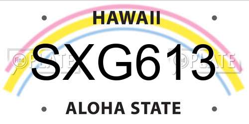 SXG613 Hawaii License Plate
