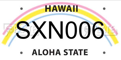 SXN006 Hawaii License Plate