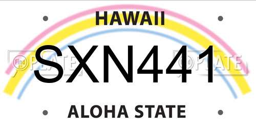 SXN441 Hawaii License Plate