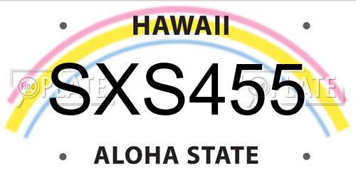 SXS455 Hawaii License Plate