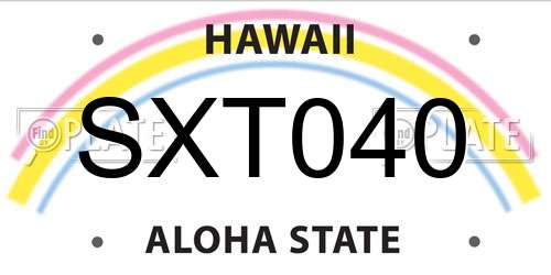 SXT040 Hawaii License Plate
