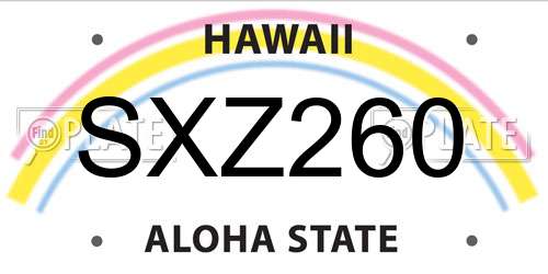 SXZ260 Hawaii License Plate