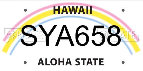 SYA658 Hawaii License Plate
