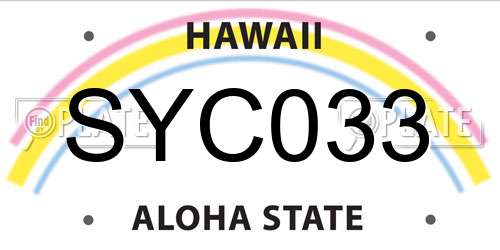 SYC033 Hawaii License Plate