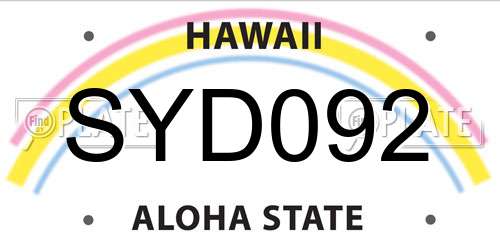 SYD092 Hawaii License Plate