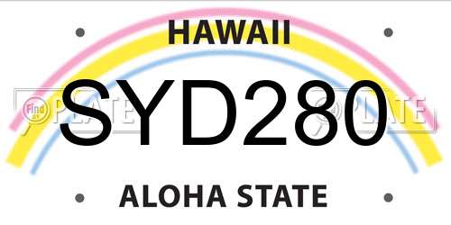 SYD280 Hawaii License Plate