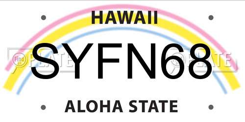 SYFN68 Hawaii License Plate