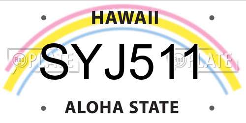 SYJ511 Hawaii License Plate