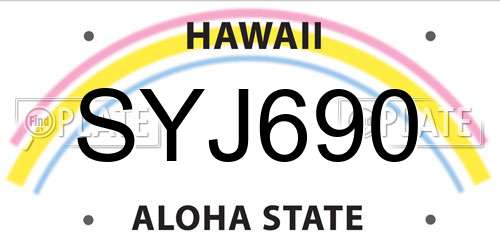 SYJ690 Hawaii License Plate