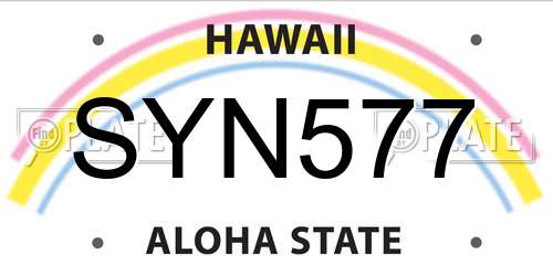 SYN577 Hawaii License Plate