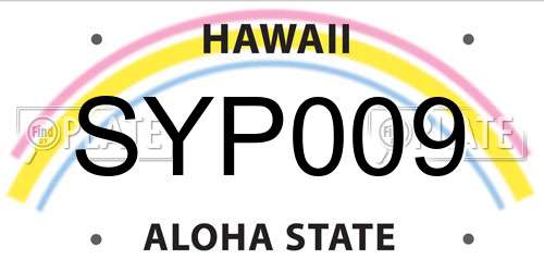 SYP009 Hawaii License Plate