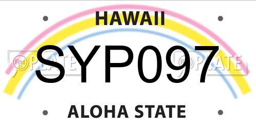 SYP097 Hawaii License Plate