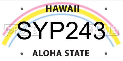 SYP243 Hawaii License Plate