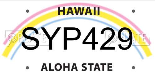 SYP429 Hawaii License Plate
